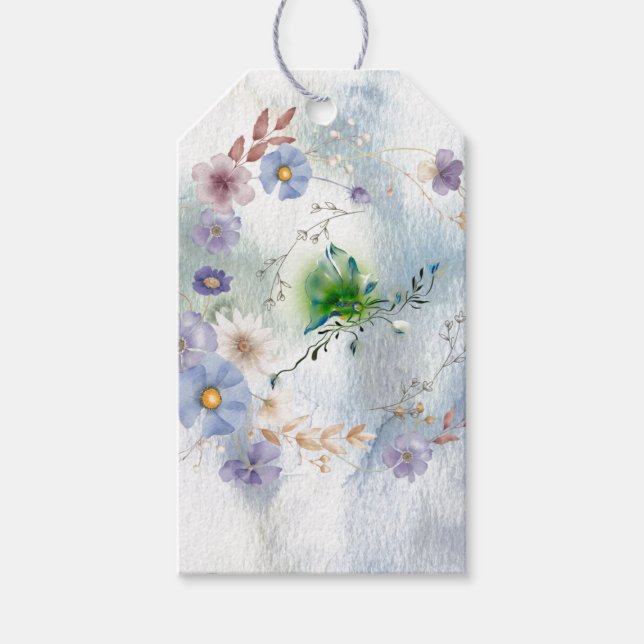 Märkre för Blommigt och stollig Presentetikett (Framsidan)