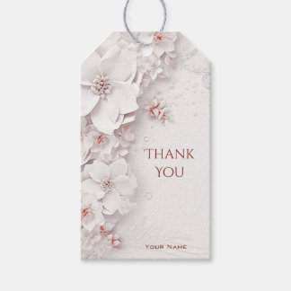 Märkre för Blommigt om Rosa av elfenben Presentetikett