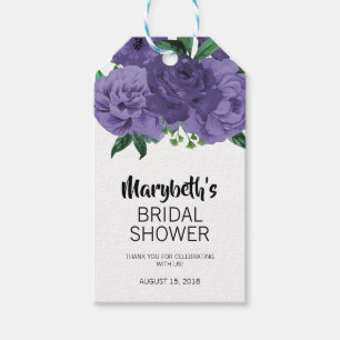 Märkre för blommigt Ultra Violet Lila Möhippa Gift Presentetikett