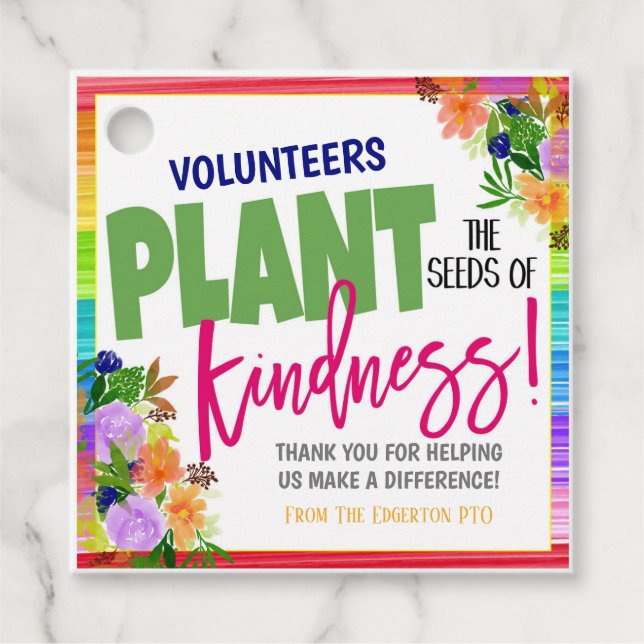 Märkre för blommigtens avskrivning gåvor etiketter (Framsida)