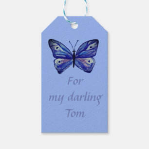 Märkre för Blue Butterfly Anpassningsbar Gift Presentetikett