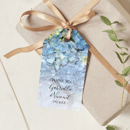 Märkre för Blue Hydrangea Blommigt Wedding Favor Presentetikett