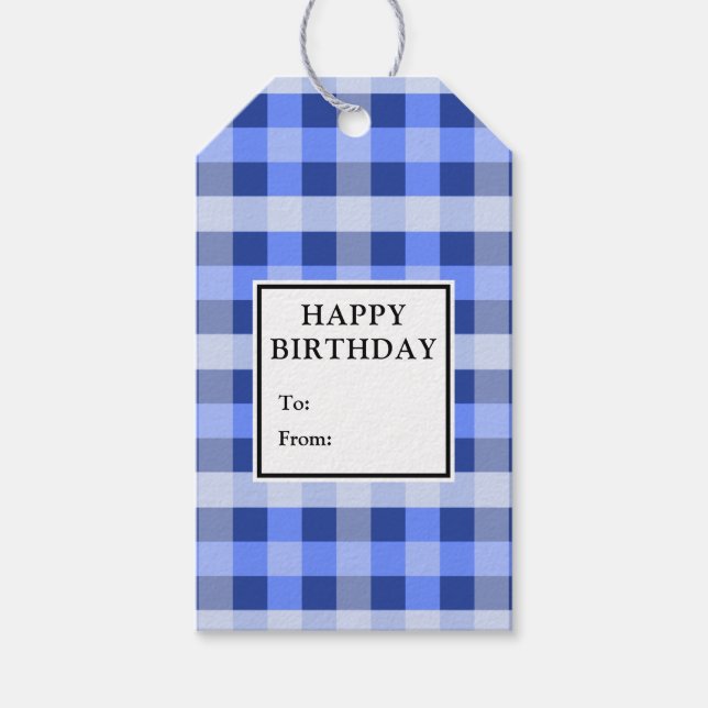 Märkre för Blue Play Birthday Gift Presentetikett (Framsidan)