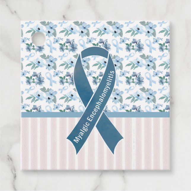 Märkre för Blue Ribbon Awareness-gåva Gåvor Etiketter (Framsida)