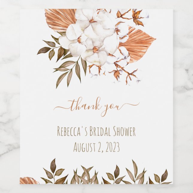 Märkre för bomullsblomma, Möhippa Vinflaska Etikett (Singel etikett)