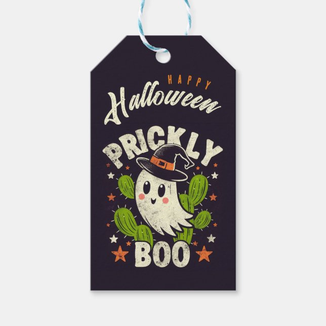 märkre för BOO-gåva i personlig Prickly BOO Presentetikett (Framsidan)