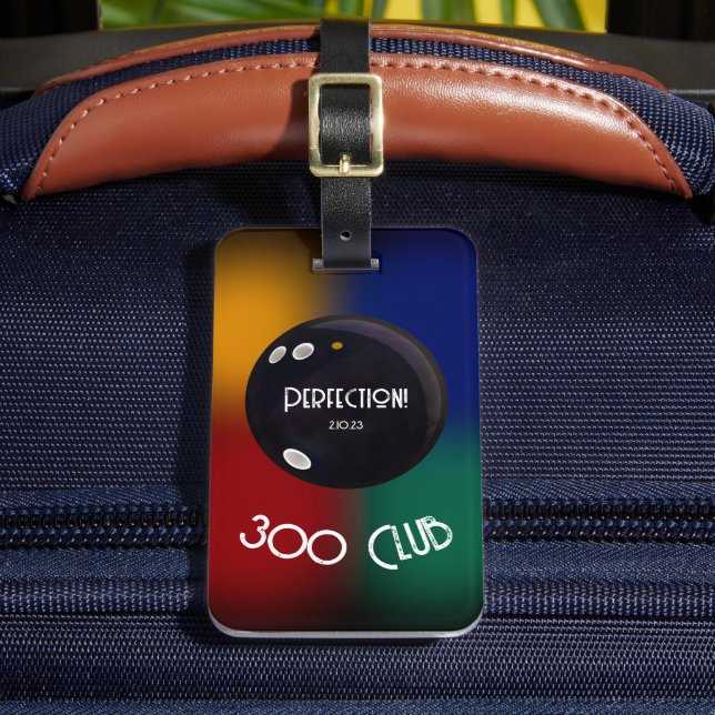 Märkre för Bowling Perfektion 300 Klubb Bowling Ba Bagagebricka (Framsida Insitu 2)