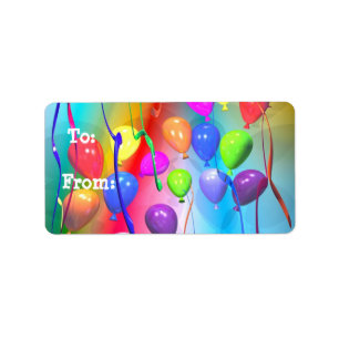 Märkre för Bright Birthday Ballogs Gift Adressetikett