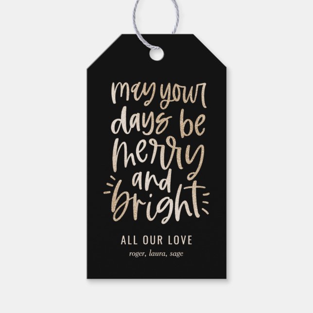 Märkre för Bright Days EDITABLE FÄRG Helgdag Gift Presentetikett (Framsidan)