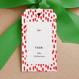 Märkre för Bright Red Dash Gift Presentetikett