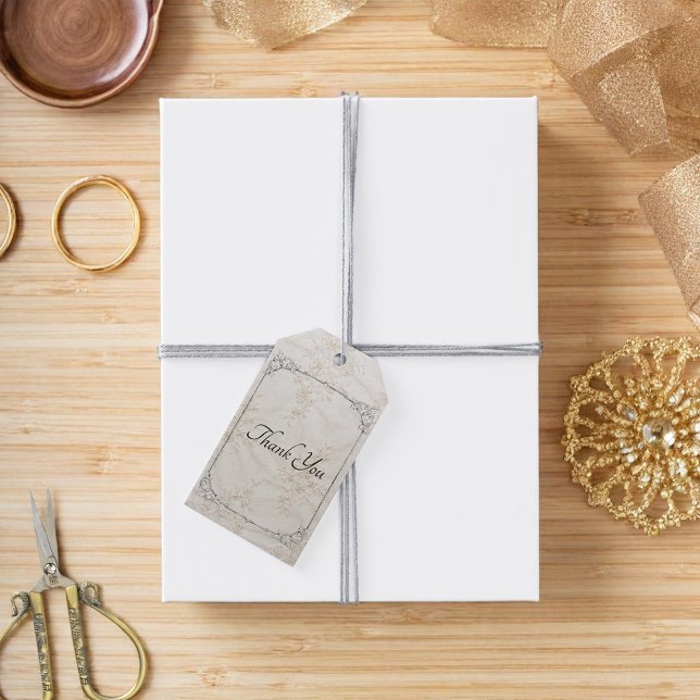 Märkre för broderad Snöre Bröllop Gift Presentetikett (Skapare uppladdad)