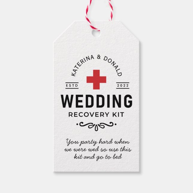 Märkre för Bröllop Hangover Recovery Kit Gift- Presentetikett (Framsidan)
