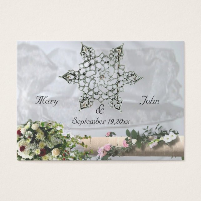 Märkre för bröllopsfavoriter i Tack Dream 2 Visitkort (Framsidan)