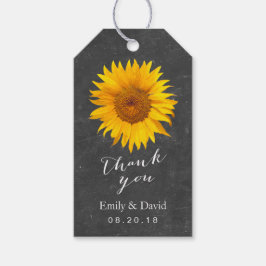 Märkre för bröllopsfavoriter | Solrosblomma Presentetikett