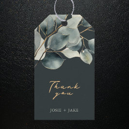 Märkre för bröllopsförmån för Eucalyptus gren söt  Presentetikett