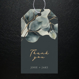 Märkre för bröllopsförmån för Eucalyptus gren söt Presentetikett