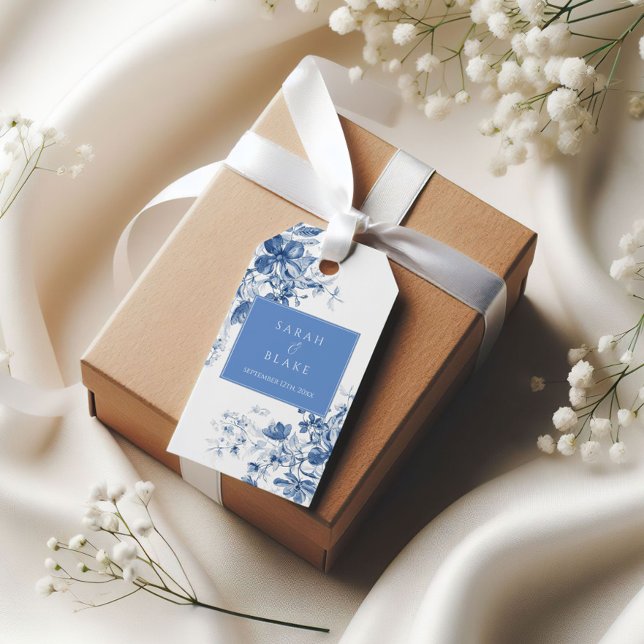 Märkre för Bröllopsförmånen för Blommigt av fransk Presentetikett (Skapare uppladdad)