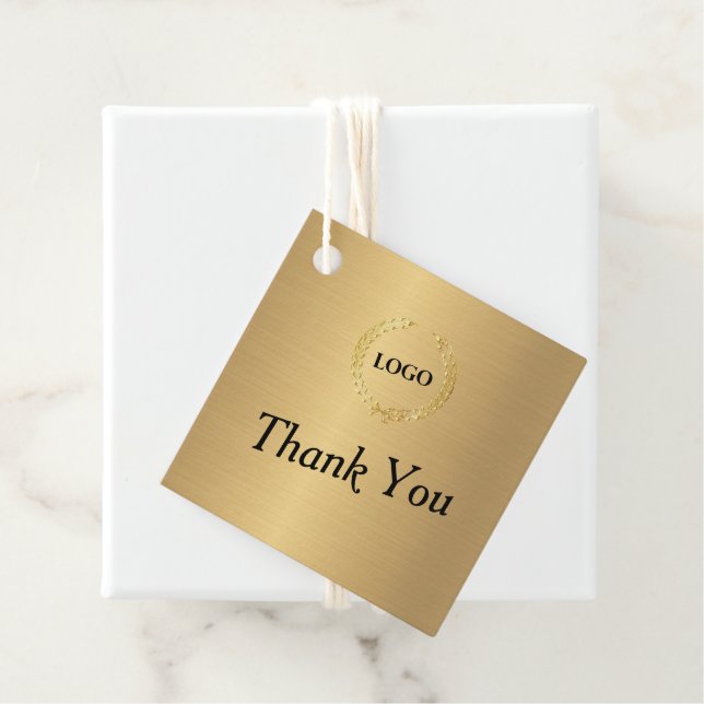Märkre för Business Logotyp Company Square Guld hä Gåvor Etiketter (På plats)