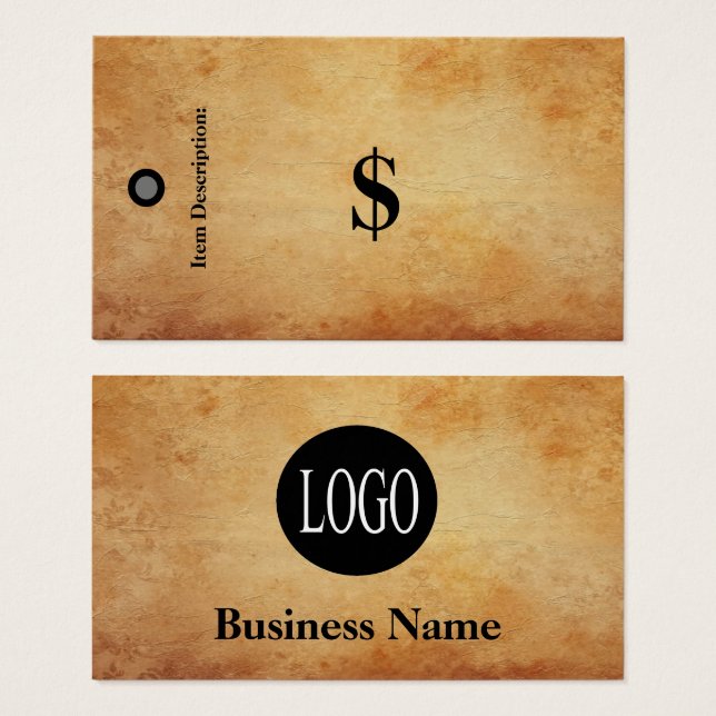 Märkre för butiksbutiker för prisa Märkre Visitkort (Framsida & baksida)