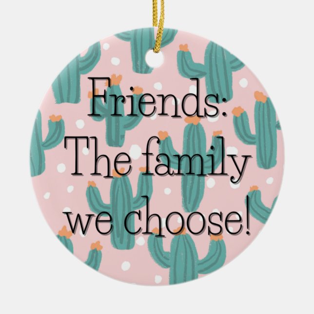 Märkre för Cacti Round Gift/valt Family Julgransprydnad Keramik (Framsidan)