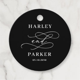 Märkre för chic Calligraphy Wedding Favor Gåvor Etiketter