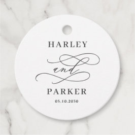 Märkre för chic Calligraphy Wedding Favor Gåvor Etiketter