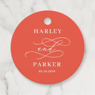 Märkre för chic Calligraphy Wedding Favor Gåvor Etiketter