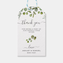 Märkre för chic Tack Eucalyptus Wedding Favor Presentetikett