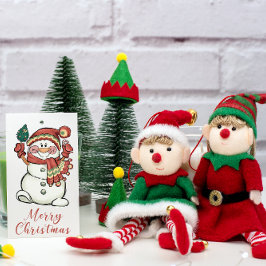 Märkre för cute water christmas Snögubbe Gift Presentetikett