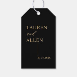 Märkre för dagens minimala Black Guld Bröllop Gift Presentetikett