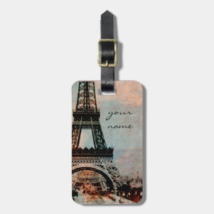 Märkre för Eiffel tornParis beställnings- bagage Bagagebricka