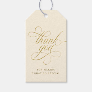 Märkre för elegant Guld Calligraphy Wedding Favor Presentetikett