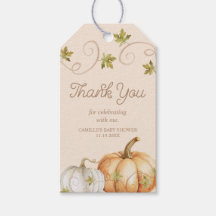 Märkre för elegant Pumpkin Fall Baby Shower Tack