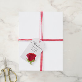 Märkre för elegant röd ros Möhippa Gift Presentetikett
