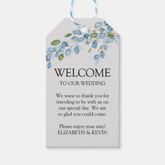 märkre för elegantens vattenfärgspresent presentetikett (Framsidan)