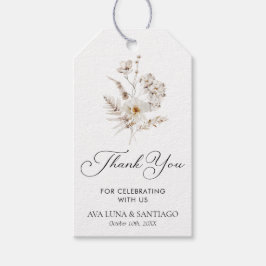 Märkre för enkel botanisk bröllopsförmån presentetikett