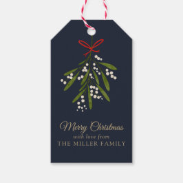 Märkre för enkel marin mistel julklapp presentetikett