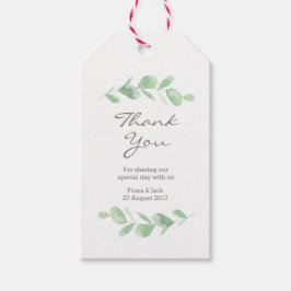 Märkre för eukalyptus-trädgårdsfärgning Bröllopor Presentetikett