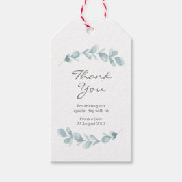 Märkre för eukalyptus-trädgårdsfärgning Bröllopor Presentetikett