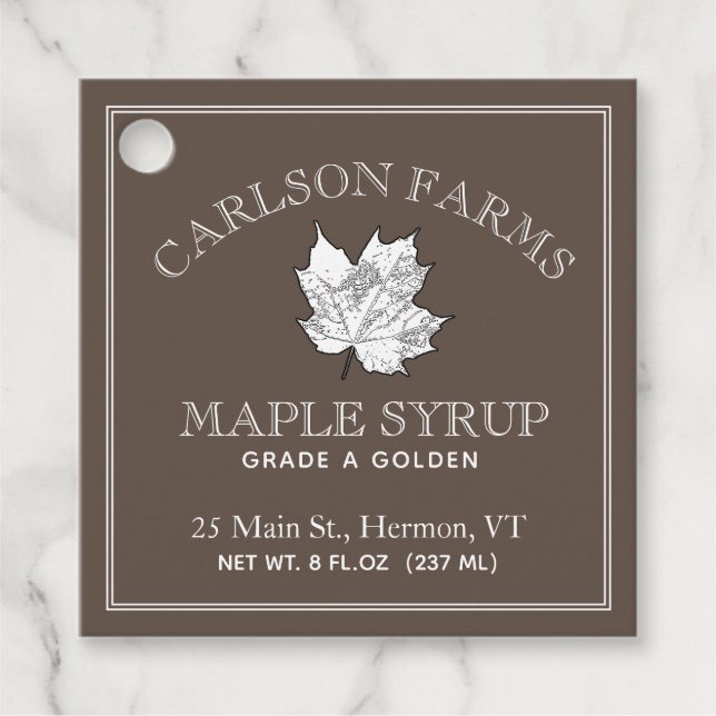 Märkre för färdigberedd redigerbar kapsel av syref gåvor etiketter (Framsida)