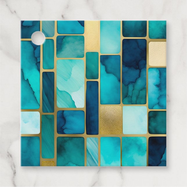 Märkre för färgade glasbildskärmsutfall gåvor etiketter (Framsida)