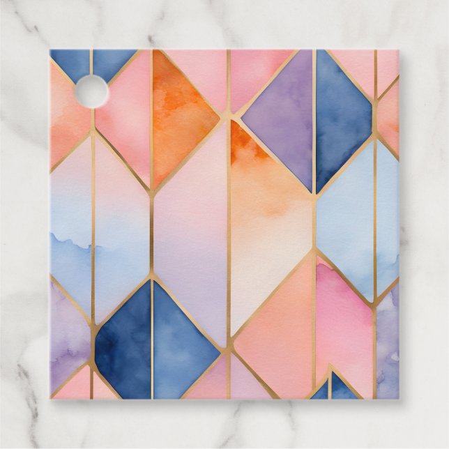 Märkre för färgade glasbildskärmsutfall gåvor etiketter (Framsida)