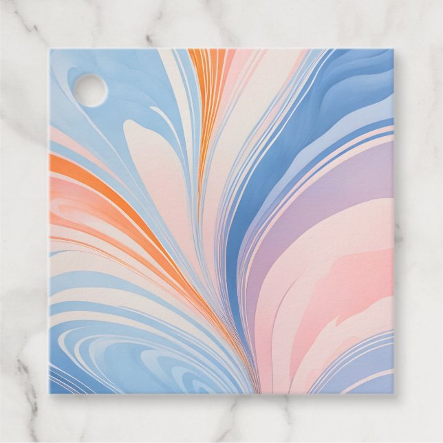 Märkre för färgade marmorerade Pappra konstverk Gåvor Etiketter (Framsida)