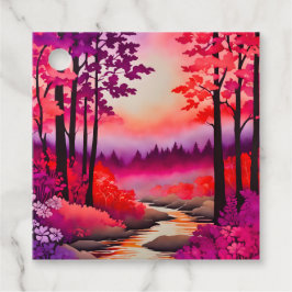 Märkre för färgbildande Batik Forest Art Gift Gåvor Etiketter