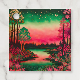 Märkre för färgbildande Batik Forest Art Gift Gåvor Etiketter