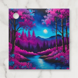 Märkre för färgbildande Batik Forest Art Gift Gåvor Etiketter