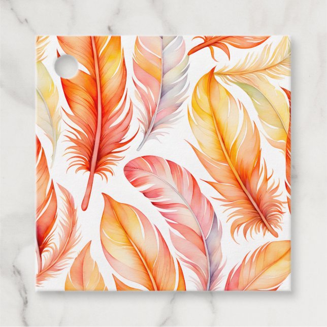 Märkre för färgen Feather Art Gift Gåvor Etiketter (Framsida)