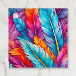 Märkre för färgen Feather Art Gift Gåvor Etiketter