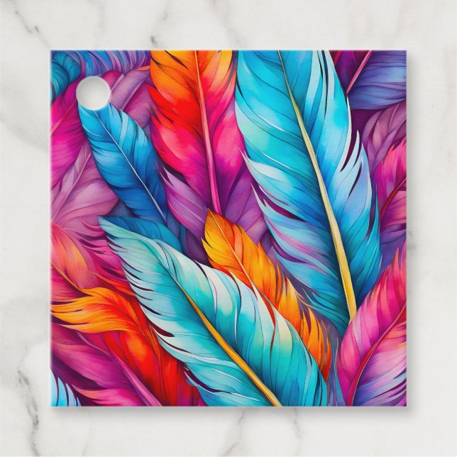 Märkre för färgen Feather Art Gift Gåvor Etiketter (Framsida)