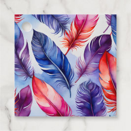 Märkre för färgen Feather Art Gift Gåvor Etiketter